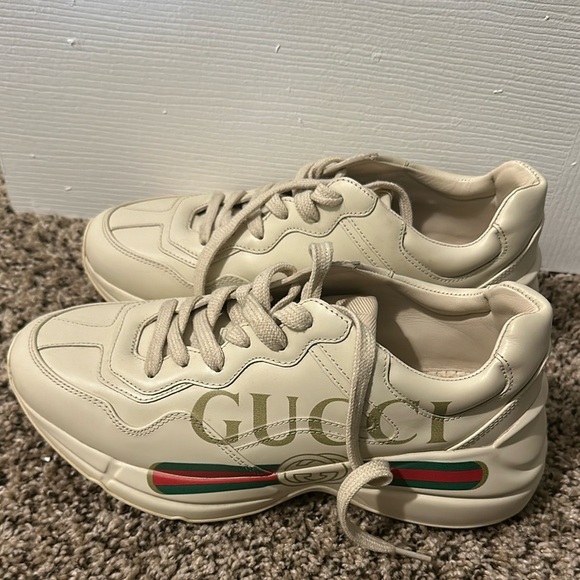 Gucci women’s leather Rhyton sneaker size 37 1/2 - Picture 1 of 5